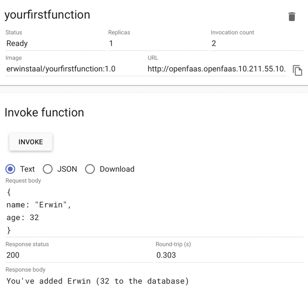 Openfaas first net core function